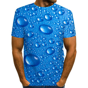 3D Graphic Printed Short Sleeve Shirts Drop Of Water