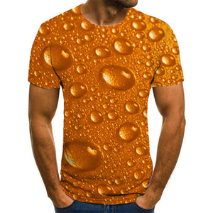 3D Graphic Printed Short Sleeve Shirts Drop Of Water