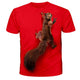 3D Graphic Printed Short Sleeve Shirts Squirrel