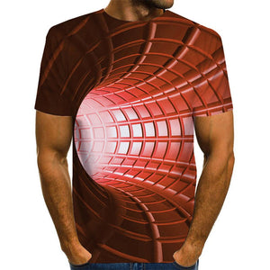 3D Graphic Printed Short Sleeve Shirts TUNNEL THRU THE AIR