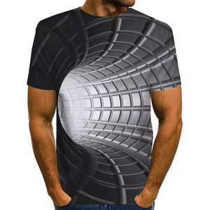 3D Graphic Printed Short Sleeve Shirts TUNNEL THRU THE AIR