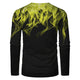 3D Graphic Printed Long Sleeve Shirts Flame