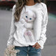 Women's Long Sleeve Shirt White Cat