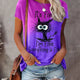 Women's T shirt  Purple Brown Gray Patchwork Print