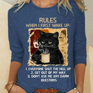 Women's T shirt Drawing Cat