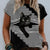 Women's T shirt Diagonal Striped Cat