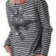 Women's T shirt Striped Cat