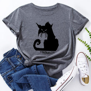 Women's T shirt Doubt cat